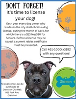 Mayor Hopkins Reminds Residents of Annual Dog License Renewal